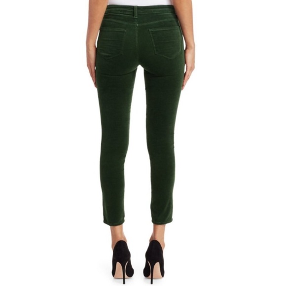 NEW L'AGENCE Margot High Rise Skinny Luxe Velvet Size 24 Retails $245 Evergreen - Picture 2 of 10